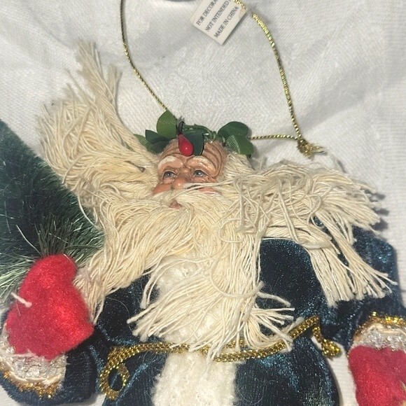 BRN VNTG OLD WORLD Santa Claus Ornament Lantern Christmas Folk Art 8 inches - Picture 2 of 9
